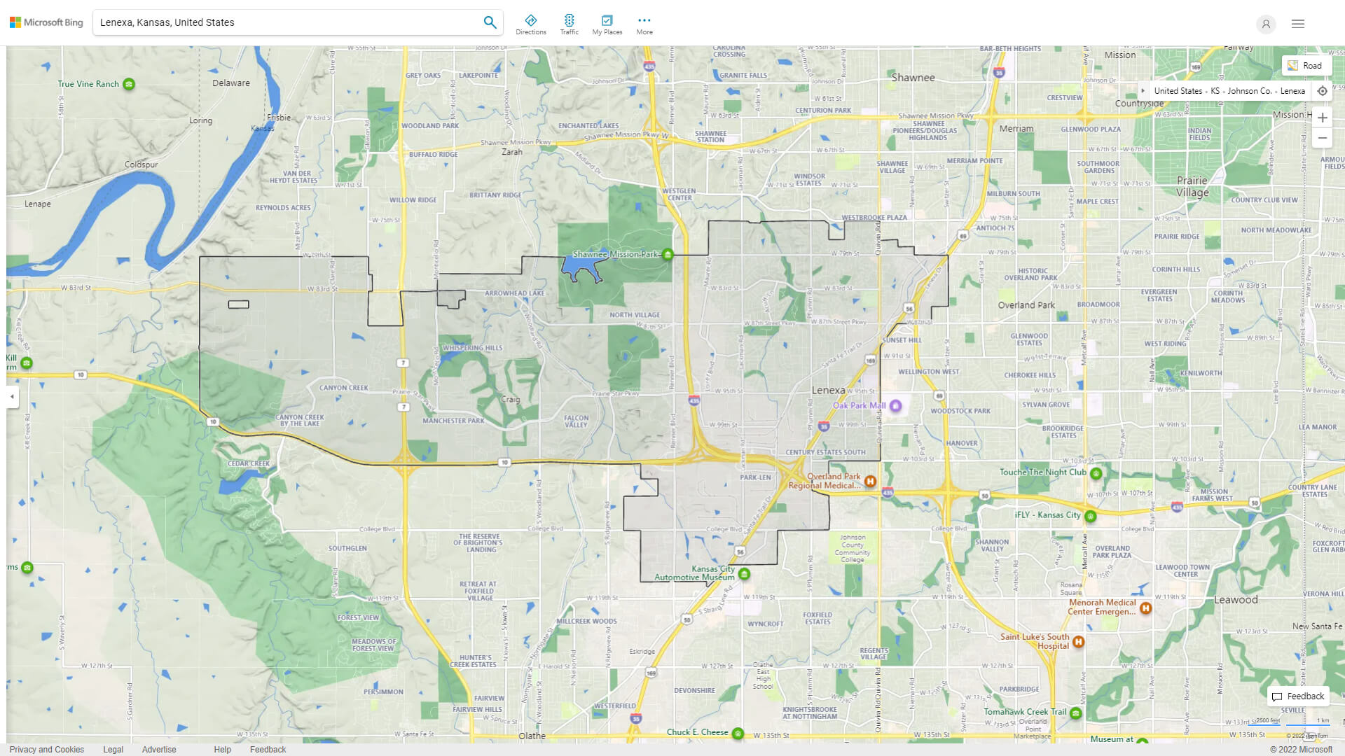 Lenexa Detailed Map